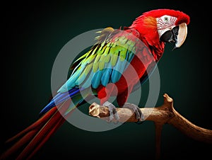 Side-view of a Green-Winged Macaw