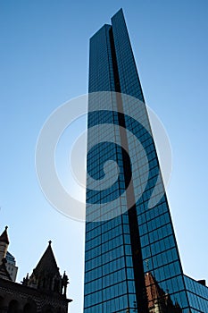 Side view of the  Hancock Blue Tower