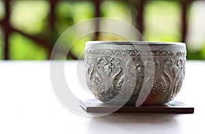 Hand craft silver bowl for drinking water