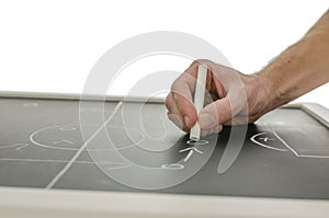 Hand writing a soccer game strategy