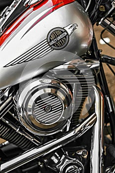 Side view of Harley Davidson`s front drive