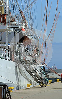 Side view of the historical yacht