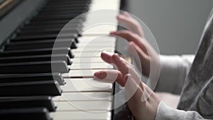 Side View of Kid Learning to Play Piano