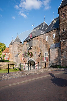 Side view of the Koppelpoort (Eemhaven) in Amersfoort, The Netherlands, historical building