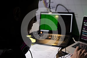 Side view of man planning hacking attack