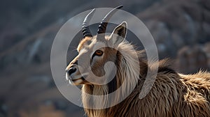 Side view of Markhor