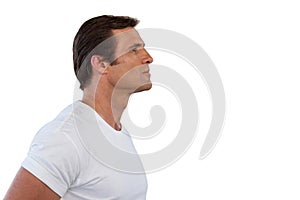 Side view of mature man looking away