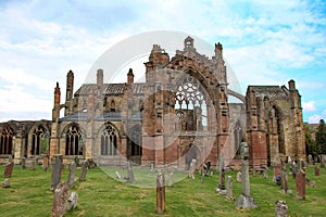 Side view of Melrose Abbey