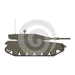 Side view of a military war tank