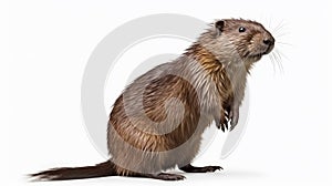 Side view from Muskrat on white background