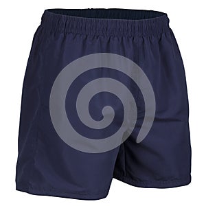 Side view of navy blue men shorts for swimming