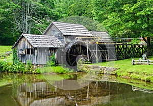 Side View of a New Flume at Mabry Mill, Blue Ridge Parkway, Virginia, USA