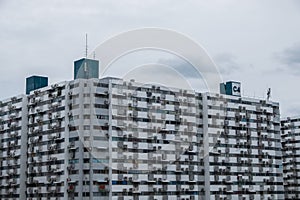 Side view of the old building of the high condominium group