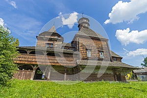 Side view of the Old Church. Monument of architecture of 16-17 centuries. West Ukraine.