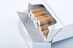 Side view of a pack of cigarettes