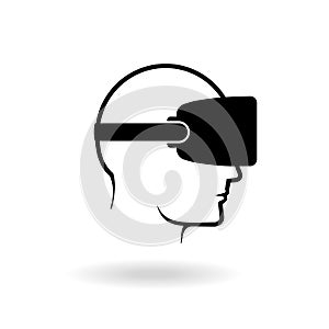 Side View of Person Wearing VR Glasses.