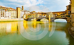 Side view of Ponte Vecchio bridge