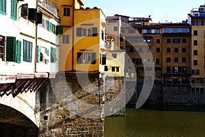 Side view of Ponte Vecchio in Florence Italy