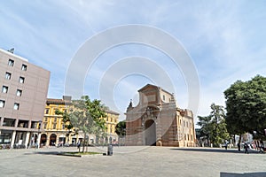 Side view of the Porta Galliera in Piazza XX Settembre in Bologna Italy