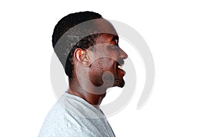 Side view portrait of african man