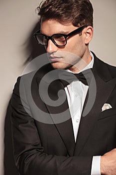 Side view portrait of a young elegant business man