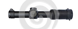 Side view of a riflescope with lens covers