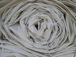 Side view Tentage canvas rolled up