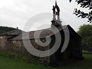 Side view of the romanesque hermitage of recemel, la coruna, spain, europe