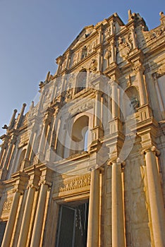 Side View of Ruins of St Paul