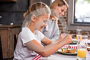 side view of smiling little girl