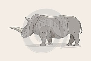 Side view of Standing Rhinoceros