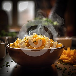 Side view of Steamy Homemade Mac-N-Cheese