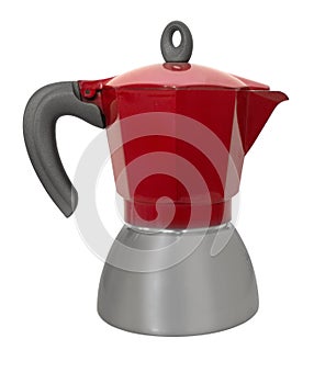 Side view of stovetop moka pot coffee maker