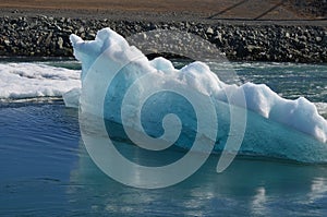 Side view of a stunning Iceberg in a lagoon