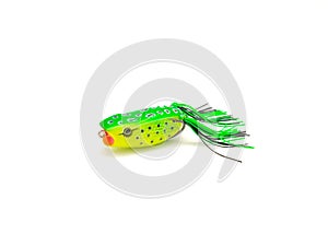 Side view topwater frog lure bait for freshwater bass fishing isolated on white background