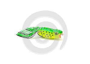 Side view topwater frog lure bait for freshwater bass fishing isolated on white background