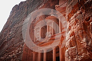 Side view of the Treasury, Petra. Jordan Kingdom