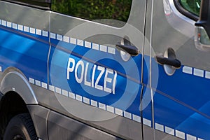 Side view of a typical German police car - `Polizei`