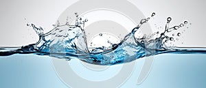 Side view of Water splash on plain isolated background