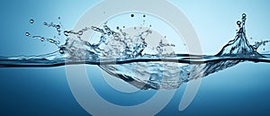 Side view of Water splash on plain isolated background.