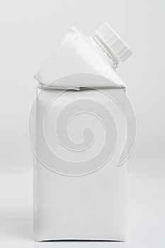 Side view of white paper box