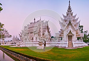 The side view of White Temple, Chiang Rai, Thailand