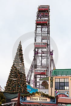 Ferries wheel, Prater, Vienna, Austria, overcast day