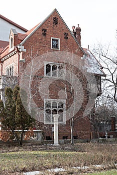 Side view in winter season to Dumitru Furnica Minovici Museum of Western Art in Bucharest