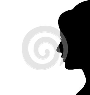 Side view of woman face vector illustration