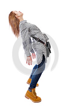 Side view of woman in zero gravity or a fall