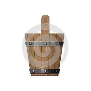 Side View of Wooden Sauna Bucket