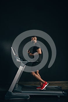 side view of young african american sportsman