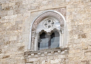 Side window Castel Del Monte in Andria in southeast Italy