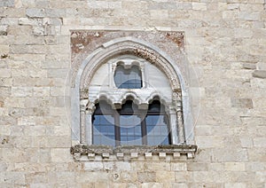 Side window Castel Del Monte in Andria in southeast Italy